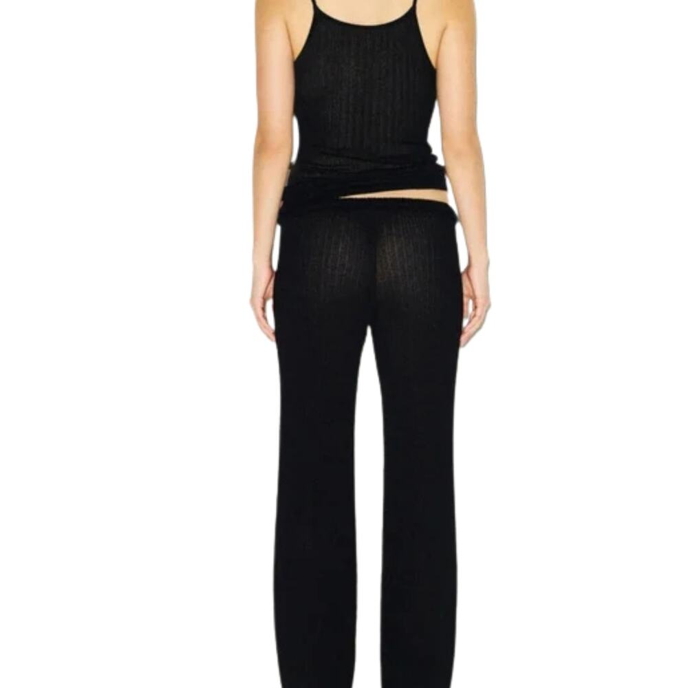 NWT SKIMS Sheer Cotton Lace Sleep Pants L Soot (Black) Lounge Pajama - Picture 3 of 6